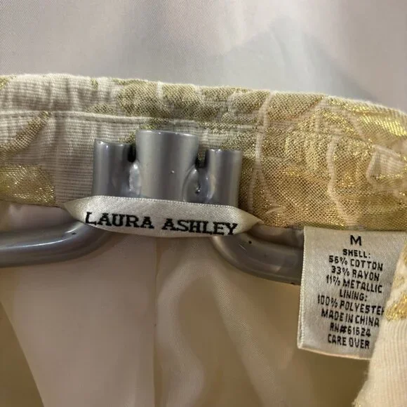 Laura Ashley Gold Metallic Floral Jacket Size Medium - Picture 10 of 10